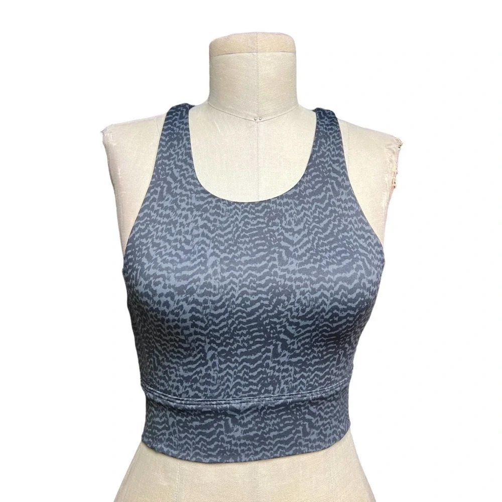 Allfenix Savannah Sports Bra Animal Print Stretch Workout Gym‎ Gray Size XS